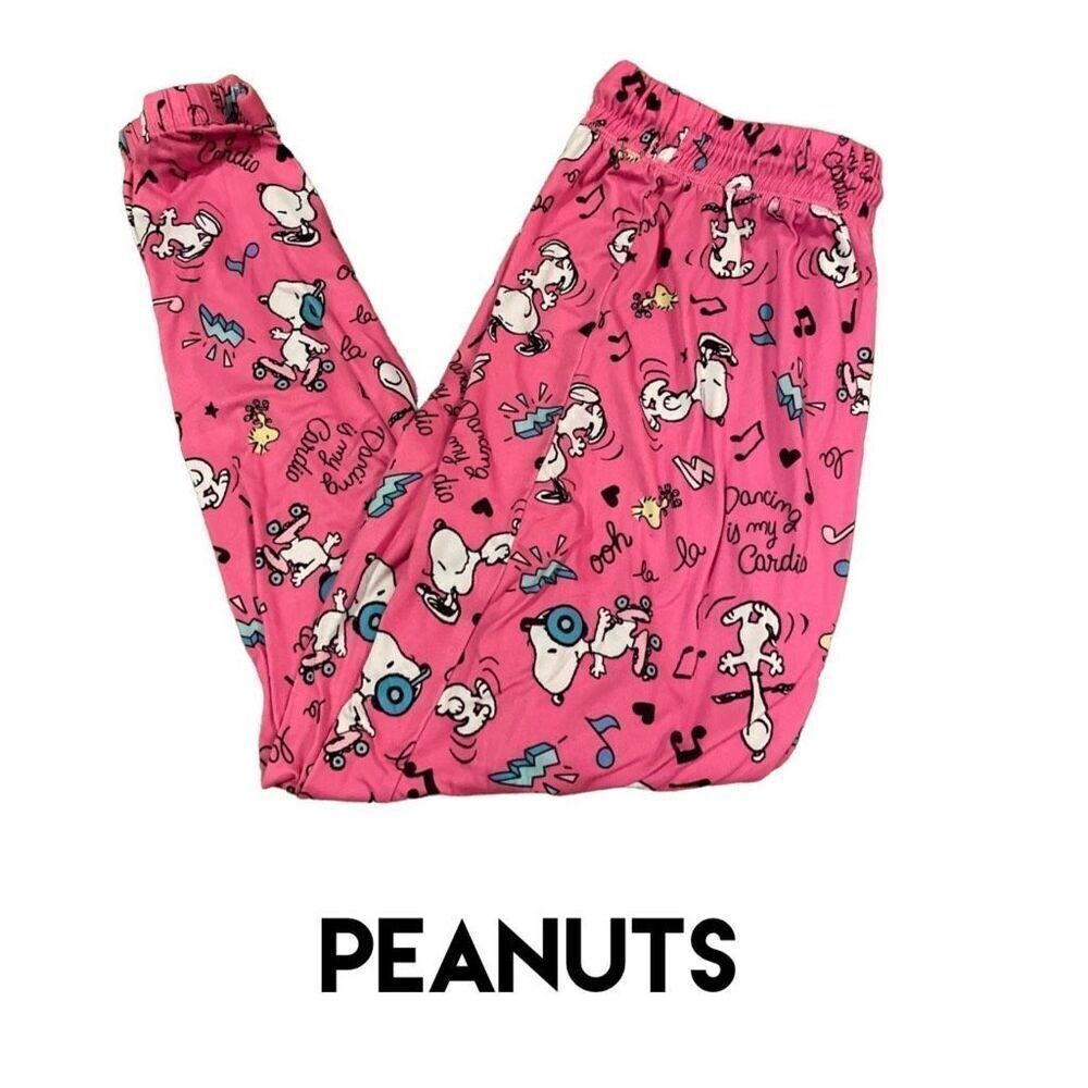 Peanuts Youth Pajama Pants Jogger Style Snoopy Pink XL (Youth 16-18)